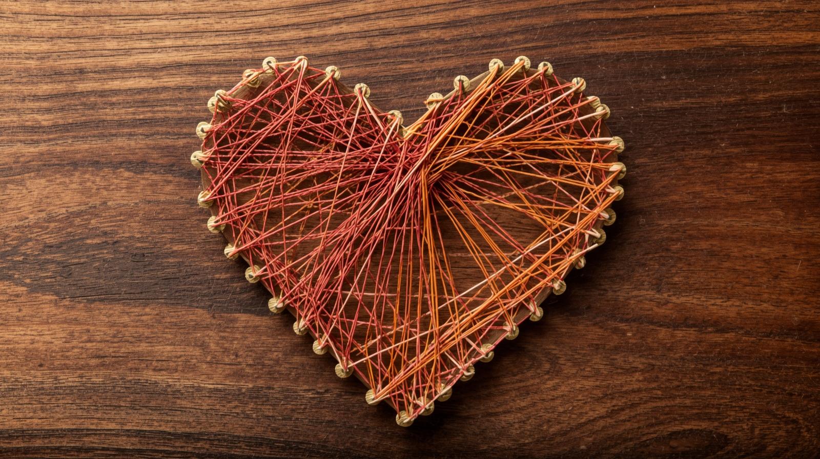 Heart String Art - Medium Valentine's Day craft tutorial taking 80 minutes