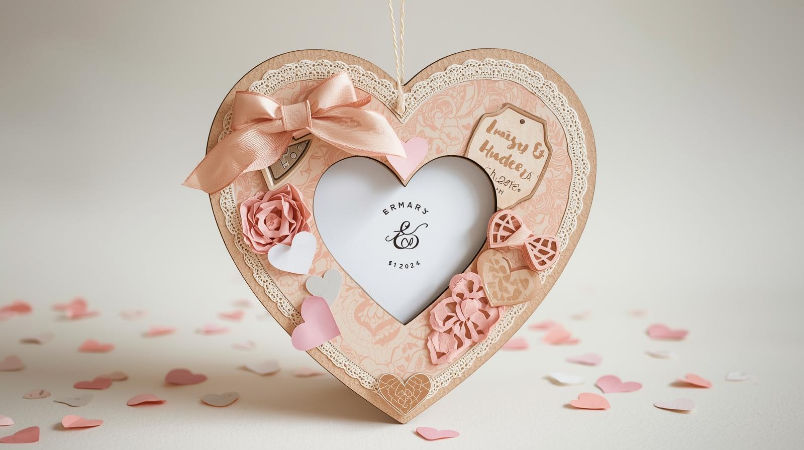 Heart-Shaped Photo Frames - Easy Valentine's Day craft tutorial taking 45 minutes