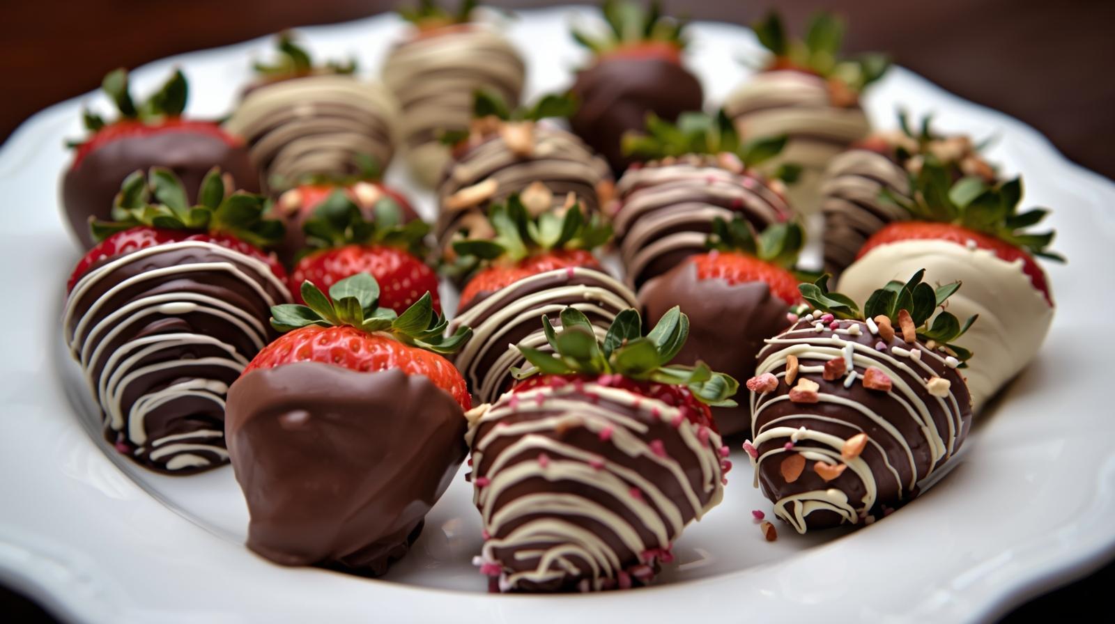 Chocolate Dipped Strawberries - Easy Valentine's Day craft tutorial taking 35 minutes