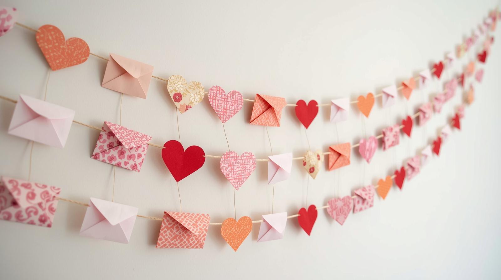 Love Letter Garland - Easy Valentine's Day craft tutorial taking 60 minutes