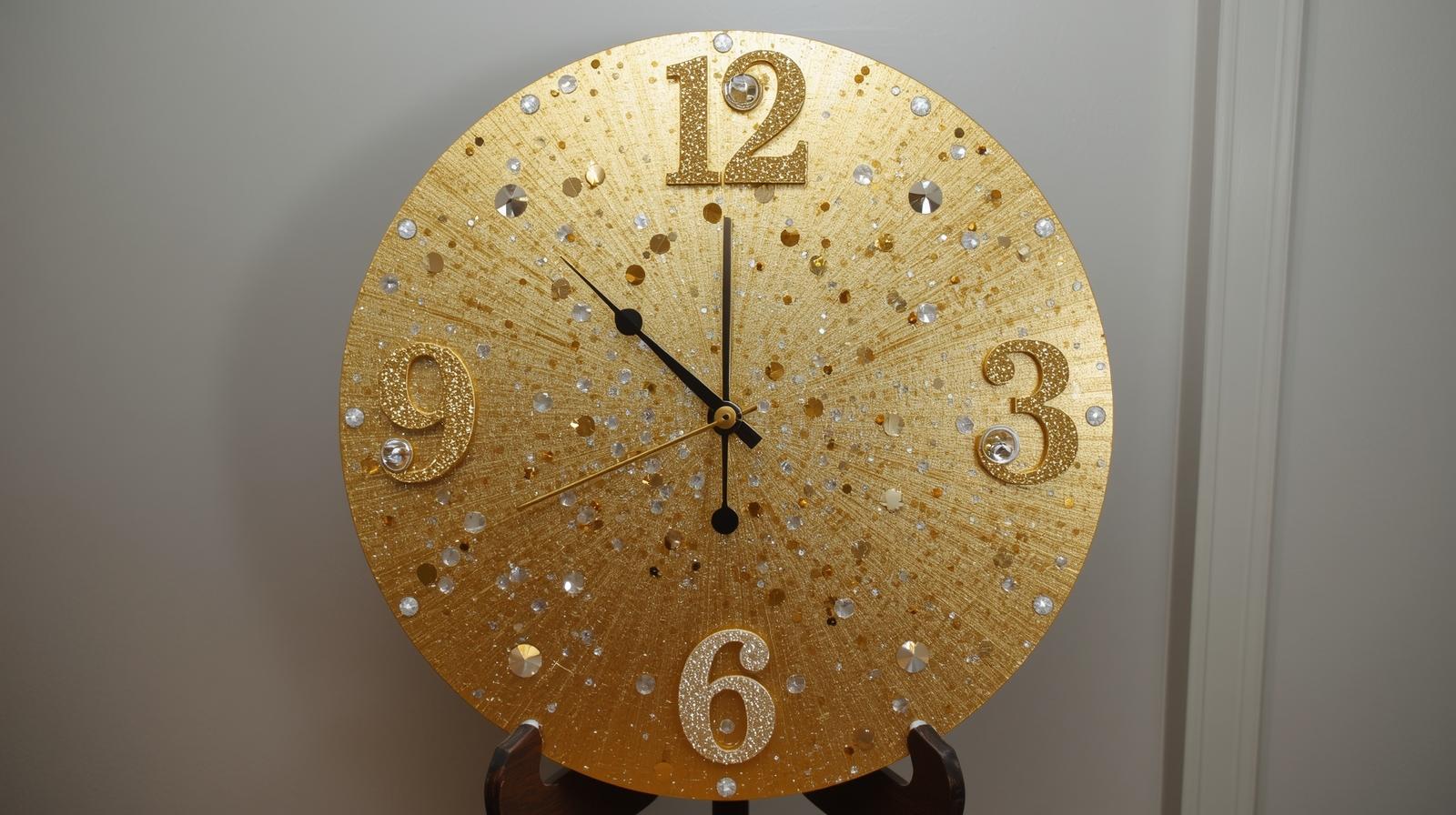 Sparkling Countdown Clock Decoration - Medium New Year's Eve craft tutorial taking 75 minutes
