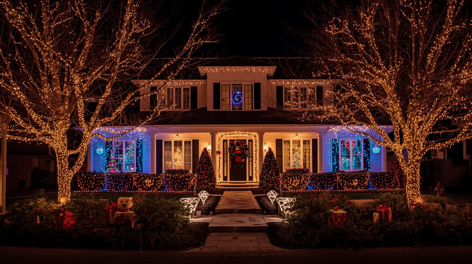 Outdoor Christmas Light Display - Hard Christmas craft tutorial taking 180 minutes