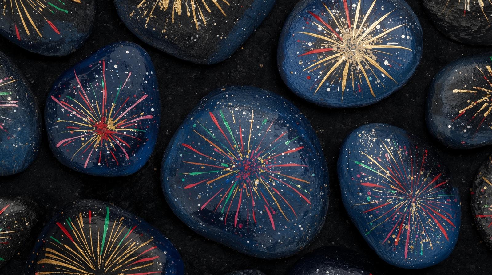 Firework Painted Rocks - Easy 4th of July craft tutorial taking 40 minutes