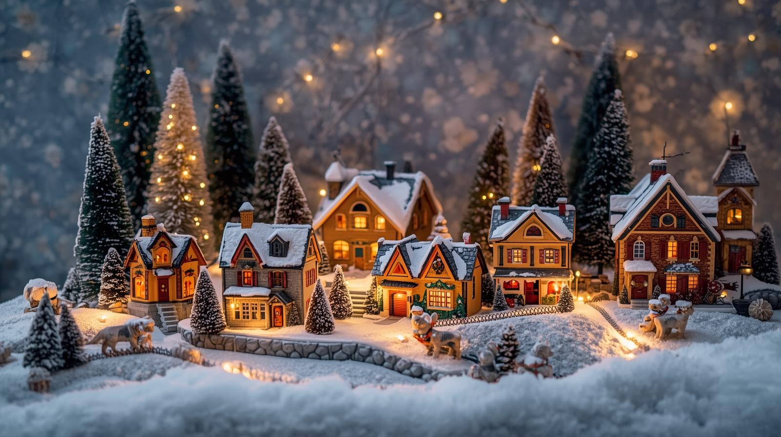 Miniature Christmas Village Display - Medium Christmas craft tutorial taking 95 minutes