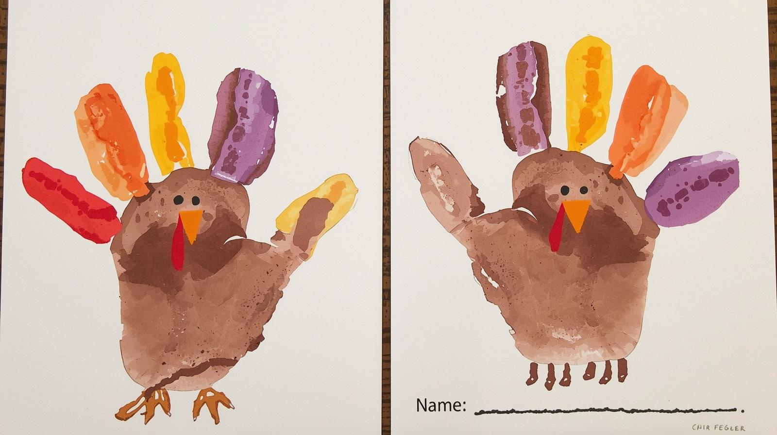 Turkey Handprint Art for Thanksgiving - Easy Thanksgiving craft tutorial taking 30 minutes