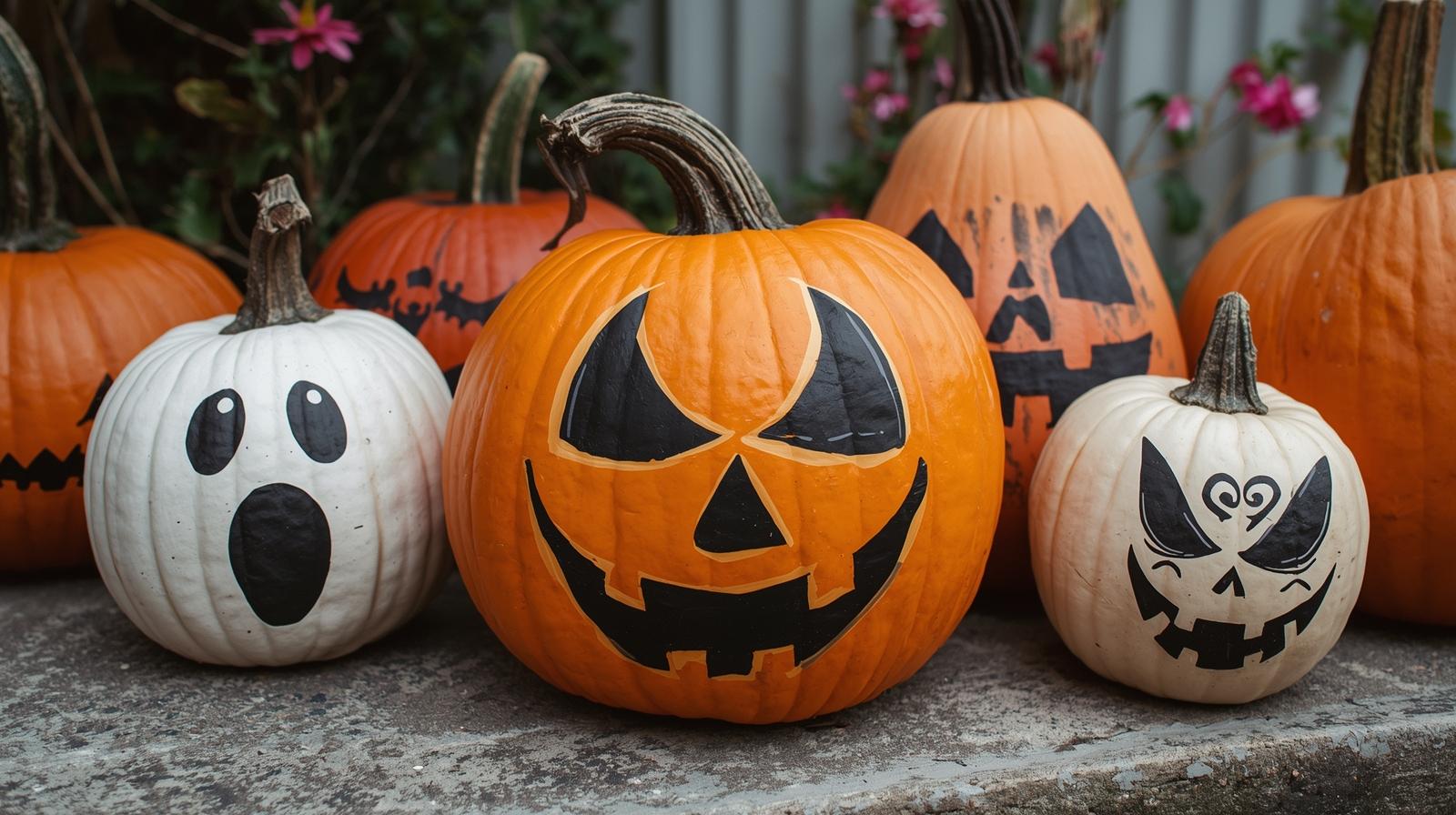 Painted Halloween Pumpkins - Medium Halloween craft tutorial taking 60 minutes