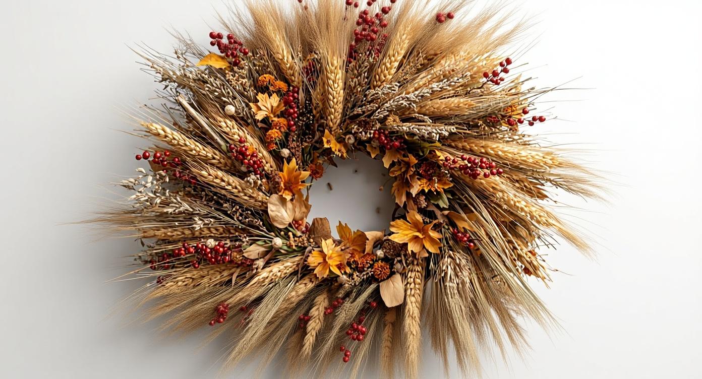Harvest Wreath with Natural Elements - Hard Thanksgiving craft tutorial taking 150 minutes